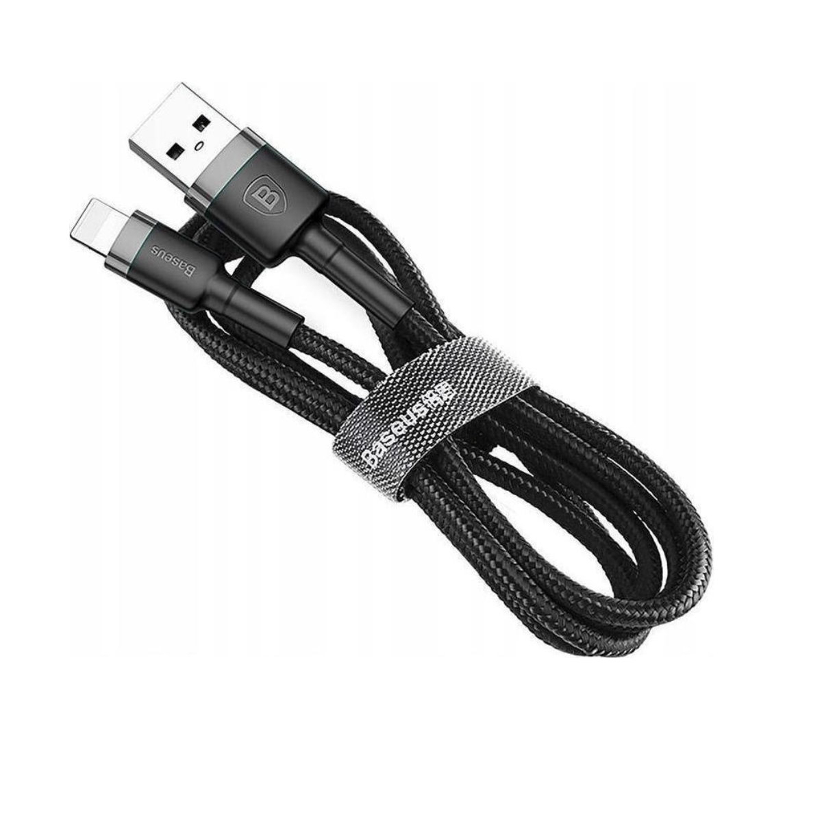 Cablu cu conectori USB Tip A tata la 8-pin Lightning tata, Baseus Cafule CALKLF-BG1, 1m, 2.4A, negru cu gri [9]