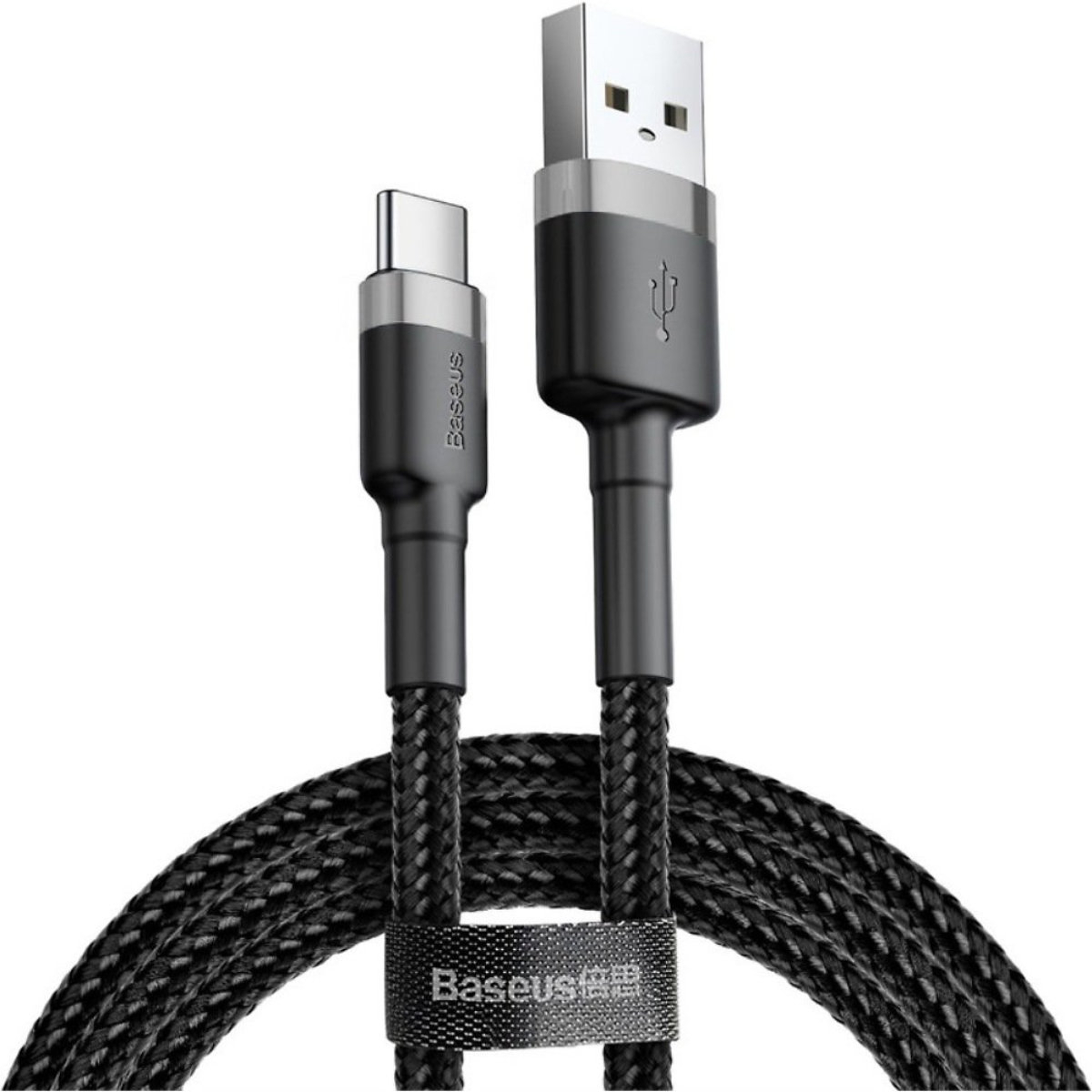 Cablu cu conectori USB tip A tata la USB tip C tata, Baseus Cafule CATKLF-BG1, 100 cm, 3A, negru cu gri [11]