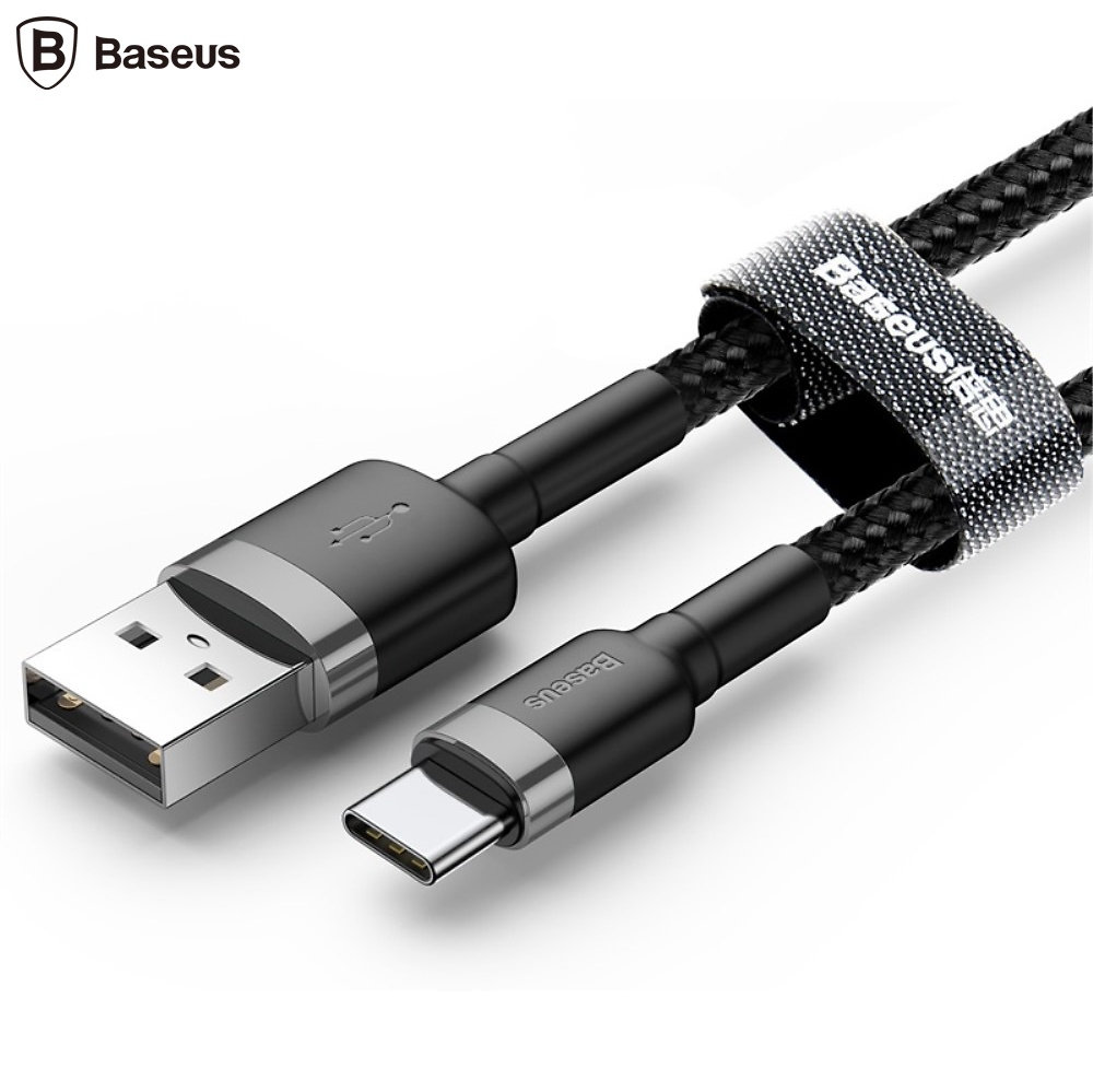 Cablu cu conectori USB tip A tata la USB tip C tata, Baseus Cafule CATKLF-BG1, 100 cm, 3A, negru cu gri [12]
