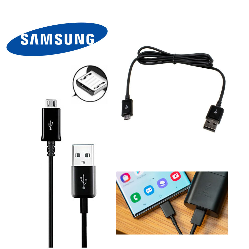 Cablu cu conectori USB tip A tata si microUSB tata, Samsung ECB-DU5ABE, lungime 1m, bulk, negru [10]