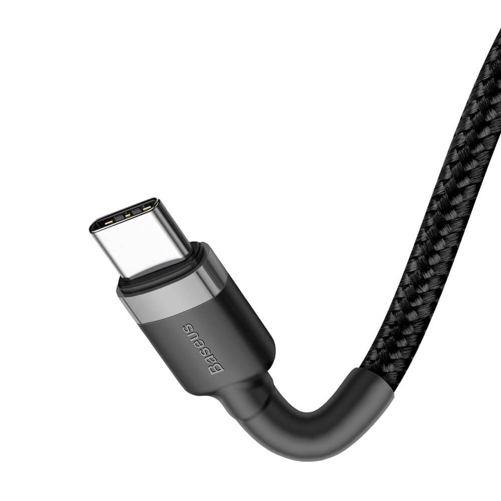 Cablu cu conectori USB tip C tata la USB tip C tata, Baseus Cafule CATKLF-ALG1, 2m, 100W, 5A, negru cu gri [3]