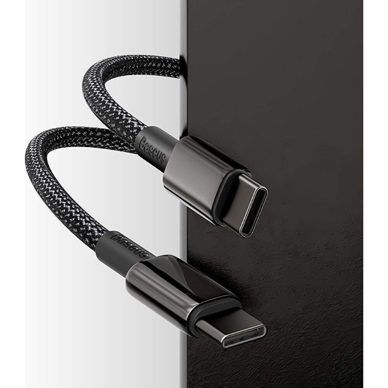Cablu cu conectori USB Tip C tata la USB Tip C tata, Baseus Tungsten Gold CATWJ-01, 100W, 5A, 1m, negru [9]