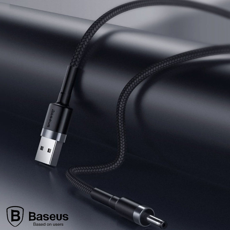 Cablu de alimentare, Baseus 29751, cu conector USB Tip A tata la DC 3.5 mm tata, model Cafule CADKLF-G1, 2A, lungime 1 m, negru [6]