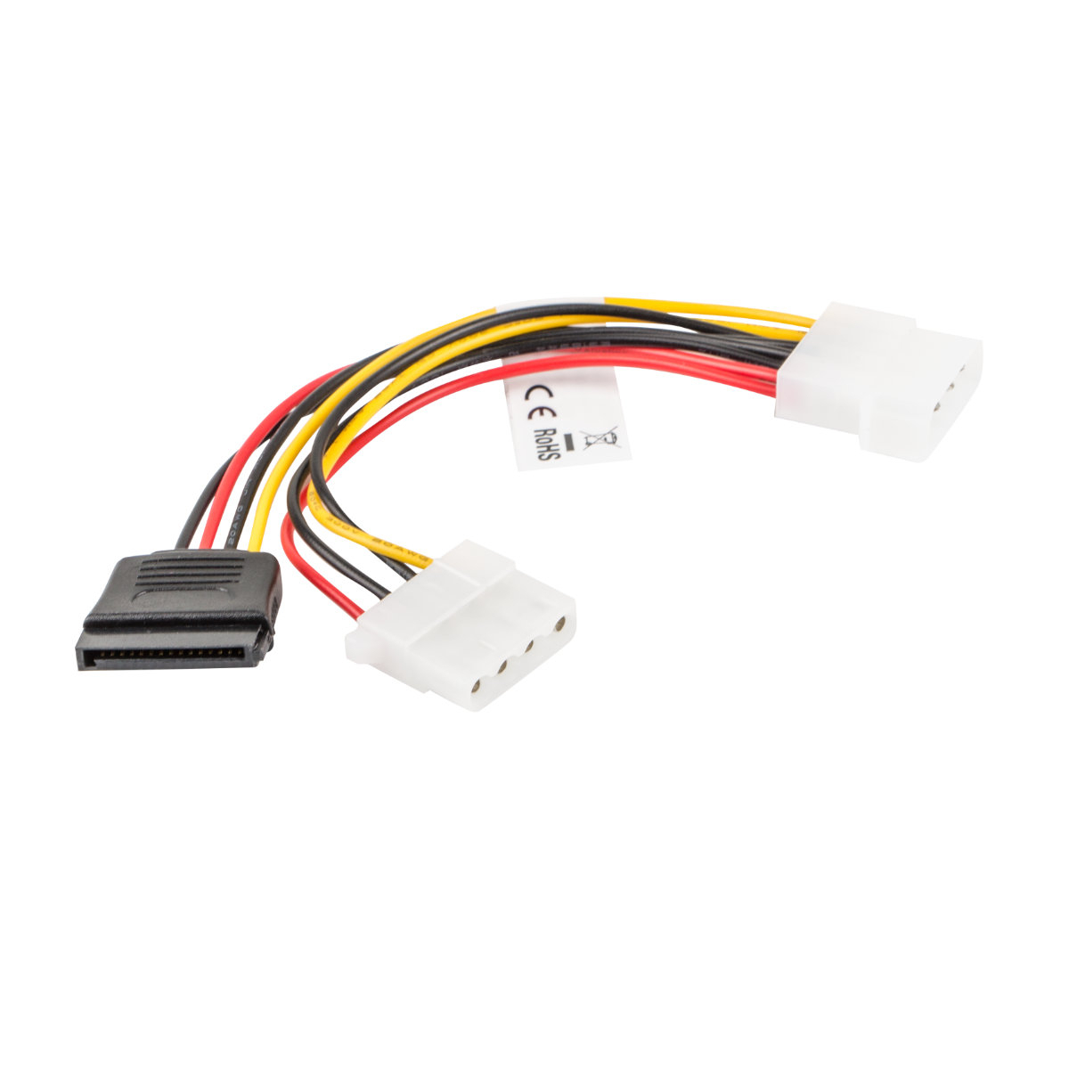 Cablu de alimentare Molex 4-pin mama la Molex 4-pin tata si SATA 15-pin mama, Lanberg 41323, lungime 15 cm [8]