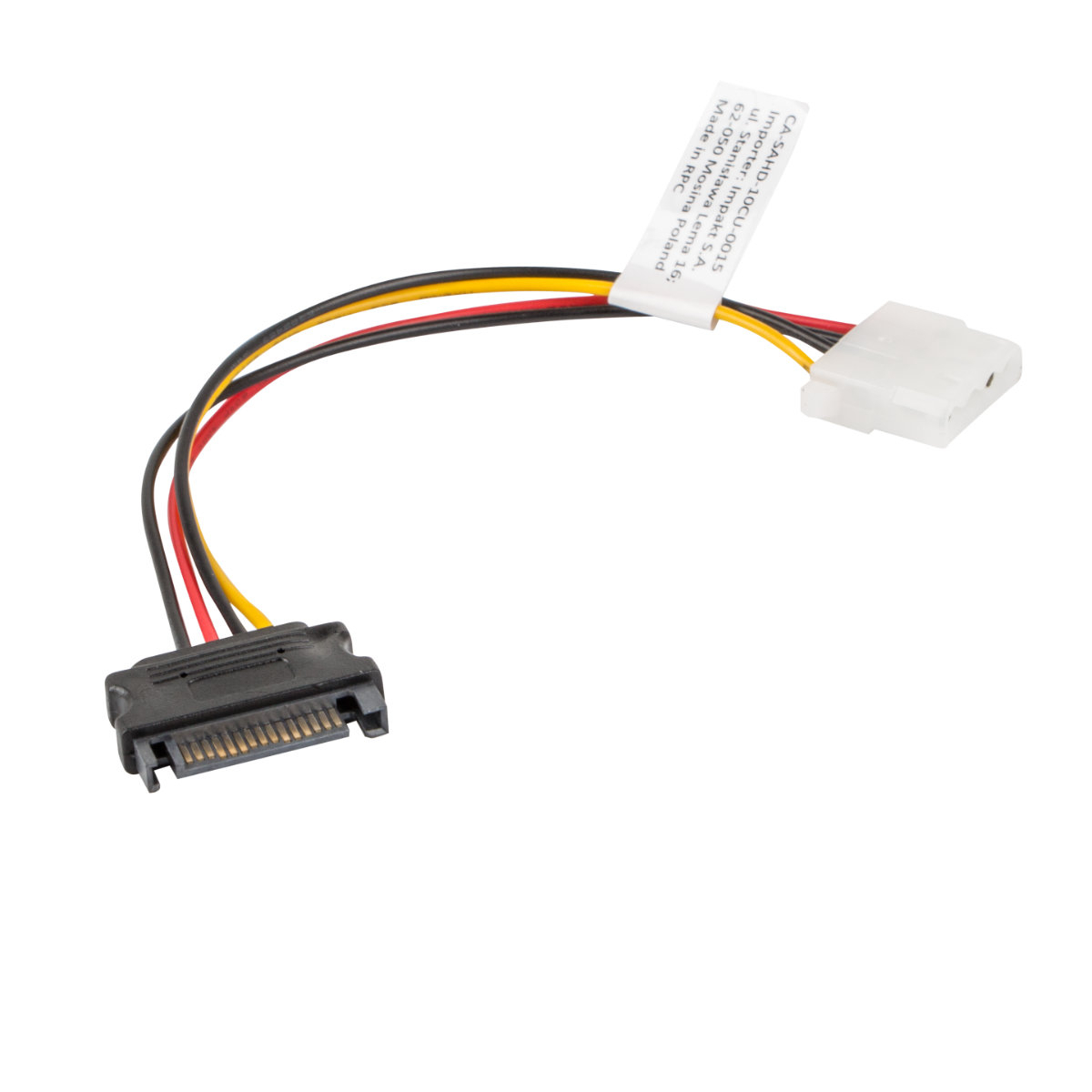 Cablu de alimentare Molex 4-pin mama la SATA 15-pin tata, Lanberg 41318, lungime 15 cm [7]