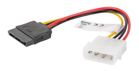Cablu de alimentare Molex 4-pin tata la SATA 15-pin mama, Lanberg 41321, lungime 15 cm [10]
