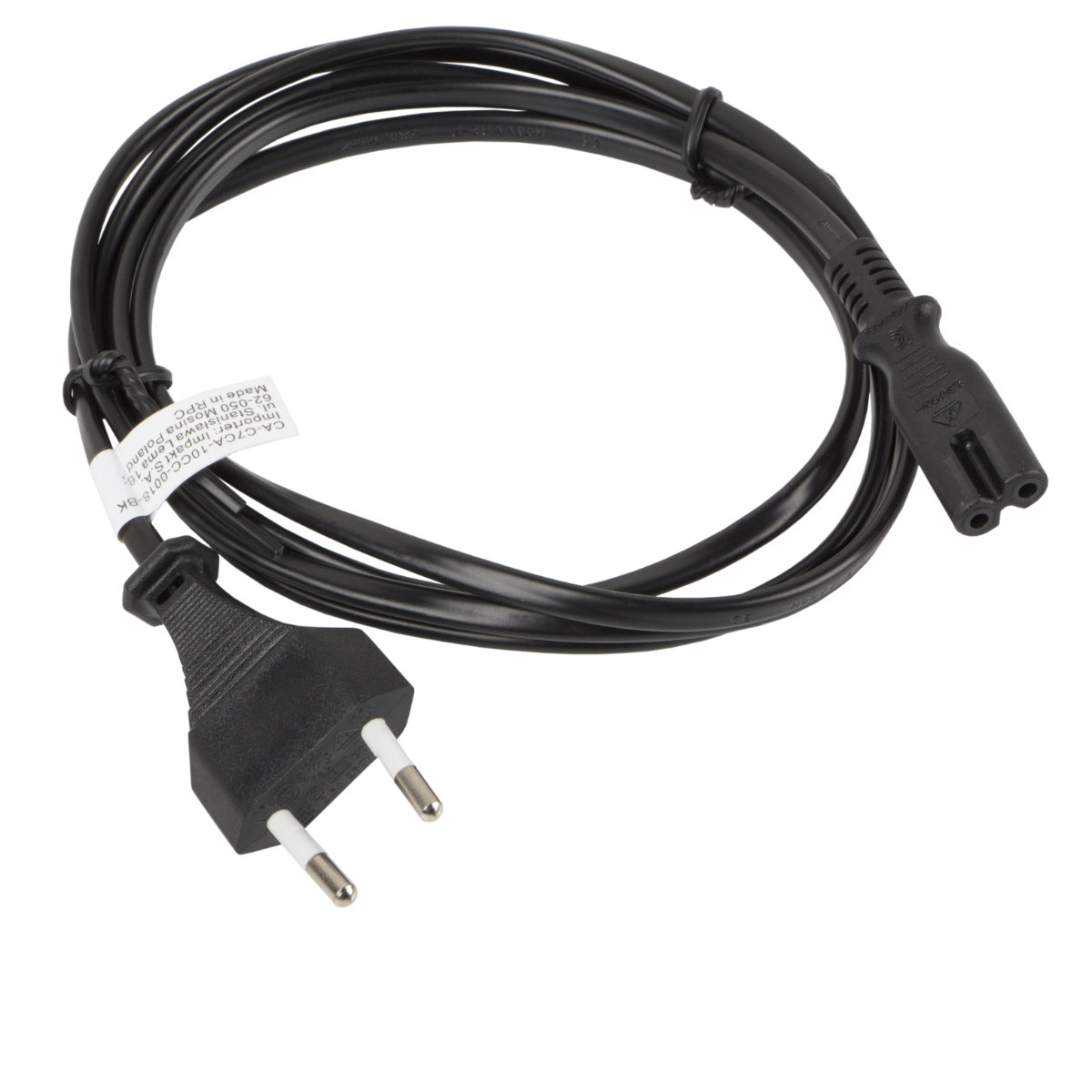 Cablu de alimentare TV / radiocasetofon, lungime 1.8m, Lanberg 40980, Euro, CEE 7/16 la IEC 320 C7, 2 pini, 10A, negru [5]