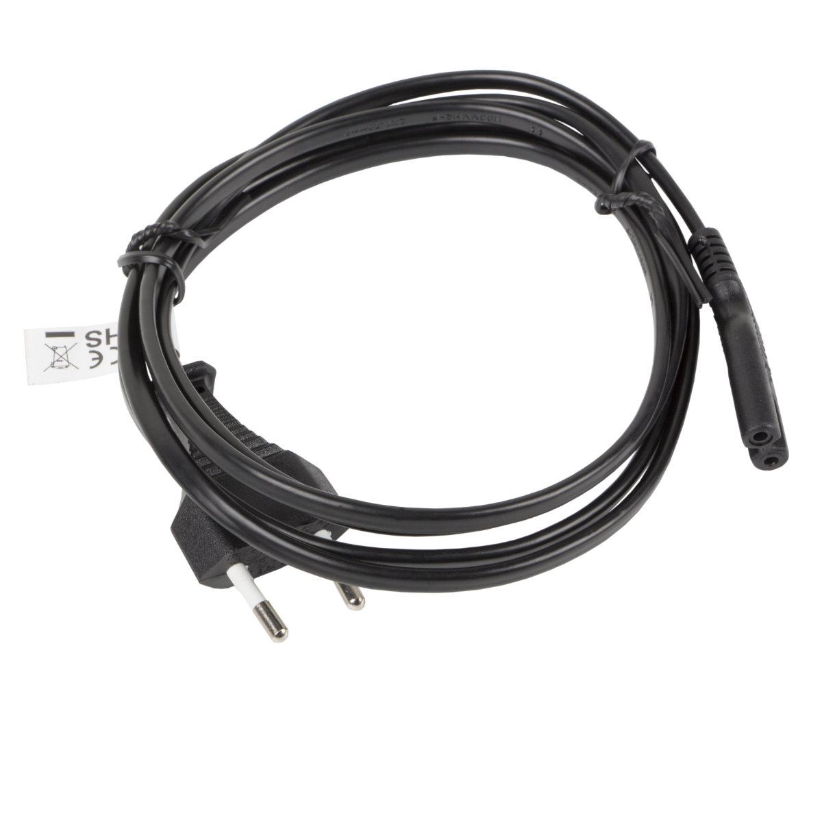 Cablu de alimentare TV / radiocasetofon, lungime 1.8m, VDE, Lanberg 40981, Euro, CEE 7/16 la IEC 320 C7, 2 pini, 10A, negru [1]