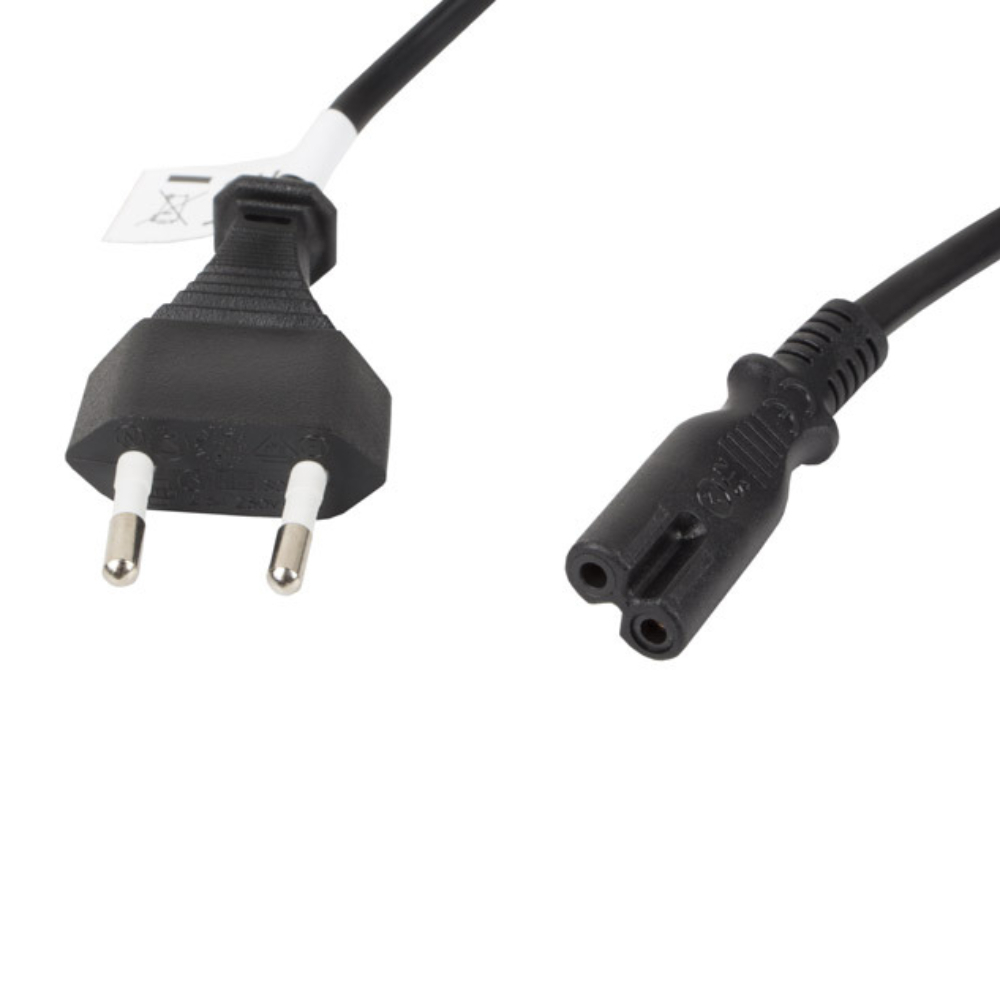 Cablu de alimentare TV / radiocasetofon, lungime 3m, VDE, Lanberg 42914, Euro, CEE 7/16 la IEC 320 C7, 2 pini, 10A, negru [1]