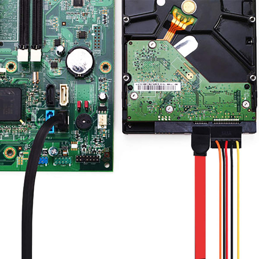 Cablu de date SATA III mama la SATA III mama, Lanberg 41310, 6 Gb/s, 100 cm, rosu [7]