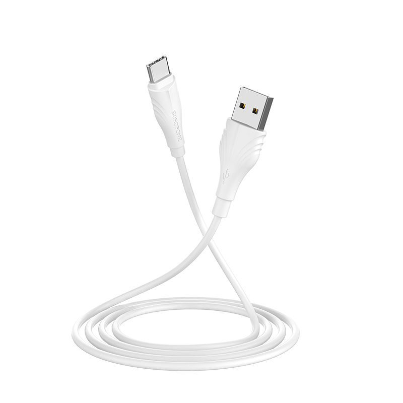 Cablu de date si alimentare, 2.4A, Borofone BX18,70047, conector USB Tip A tata la USB Tip C tata, lungime 200 cm, alb [11]