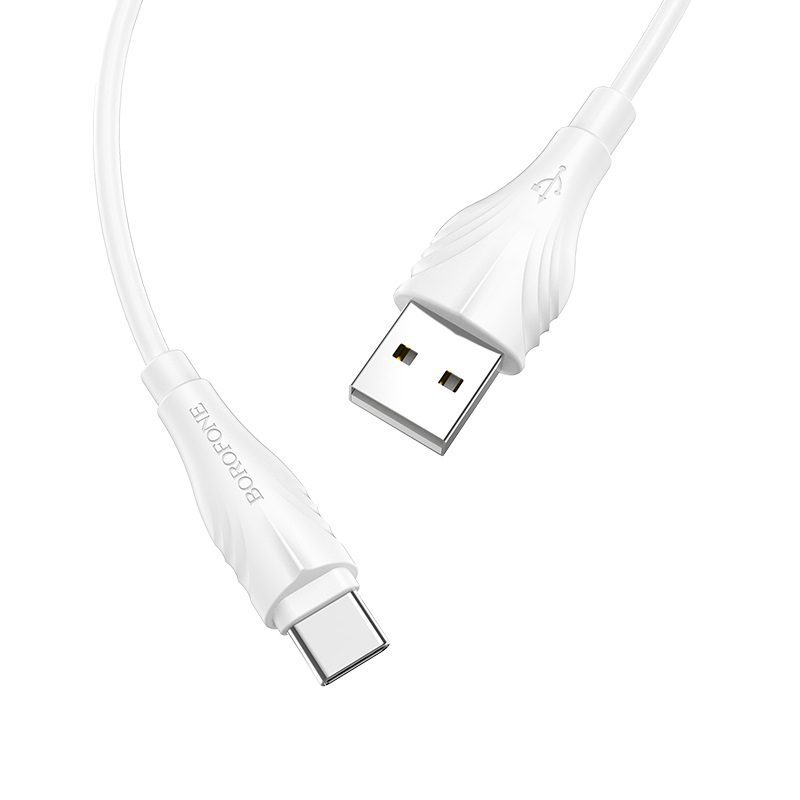 Cablu de date si alimentare, 2.4A, Borofone BX18,70047, conector USB Tip A tata la USB Tip C tata, lungime 200 cm, alb [15]