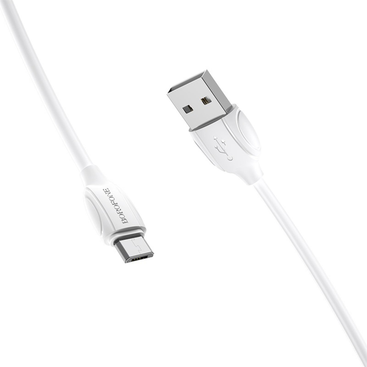 Cablu de date si alimentare, Borofone 70178, BX19, conector USB Tip A tata la Micro USB tata, 2.4A, lungime 100 cm, alb [2]