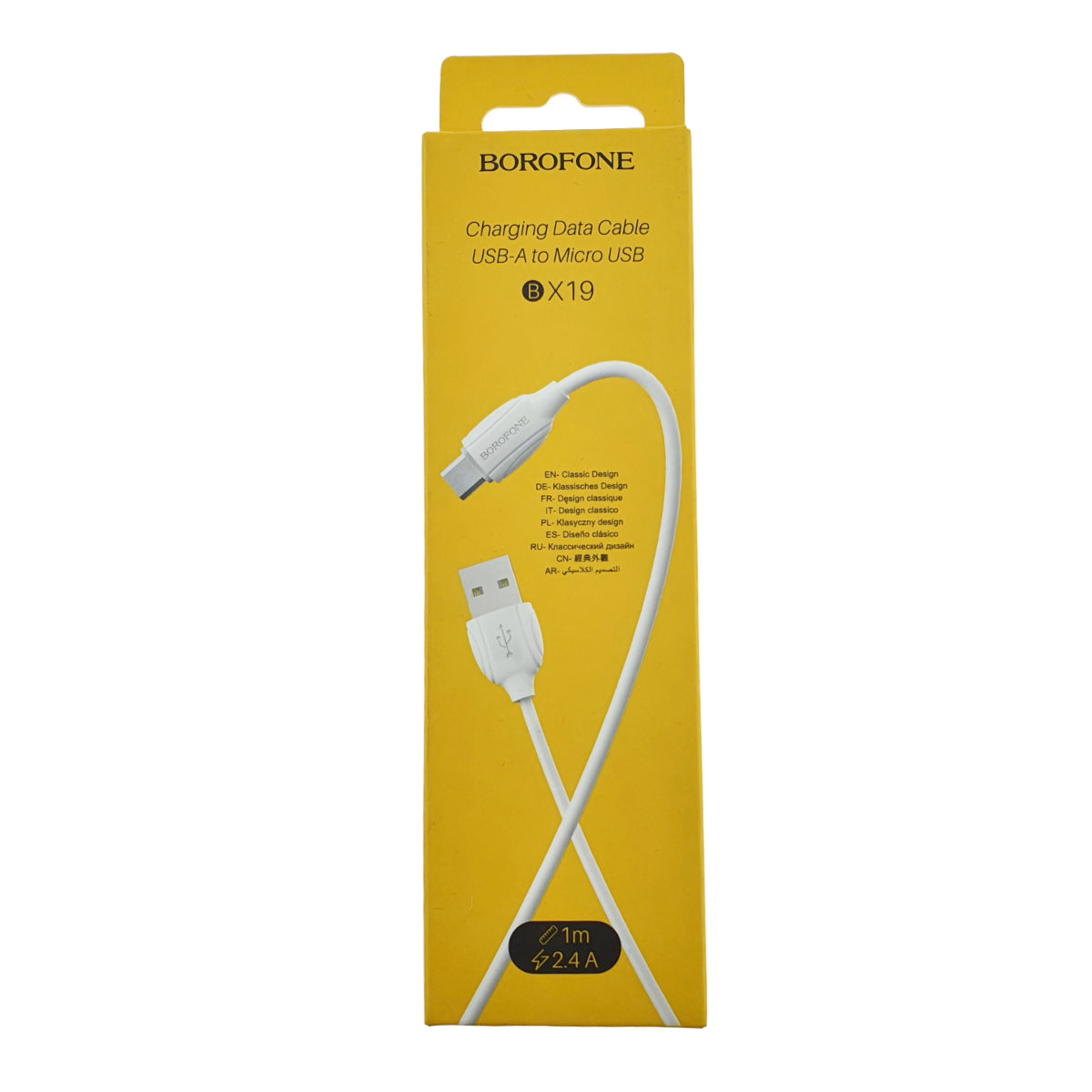 Cablu de date si alimentare, Borofone 70178, BX19, conector USB Tip A tata la Micro USB tata, 2.4A, lungime 100 cm, alb [3]