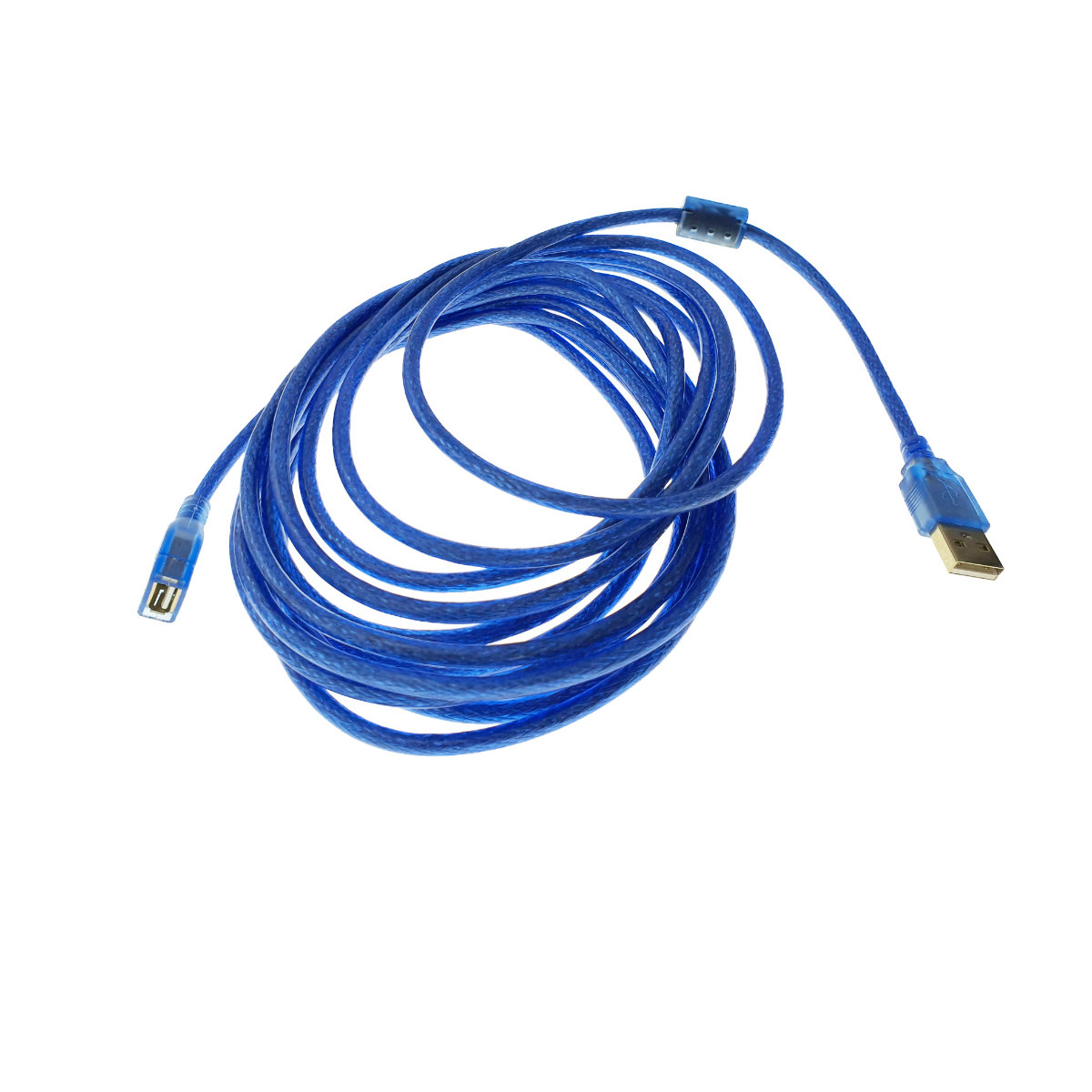 Cablu de extensie USB 2.0 tata la USB 2.0 mama, ecranat, 5m, albastru [4]