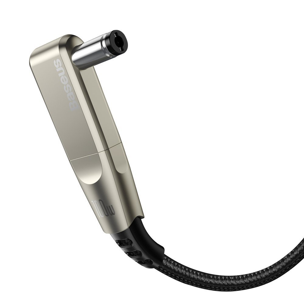 Cablu de incarcare rapida, 5A 100W, 2 in 1, Baseus 22925 CA1T2-A01, cu conectori USB Tip C tata la USB Tip C tata si adaptor DC 5.5 x 2.5 mm tata, lungime 2 m, negru [3]