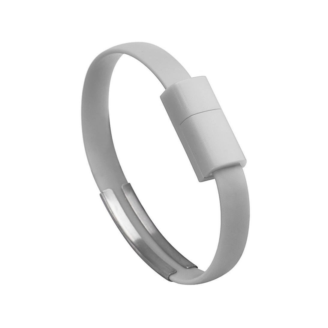 Cablu de incarcare si date USB 2.0 - microUSB, 20 cm, tip bratara, gri [9]