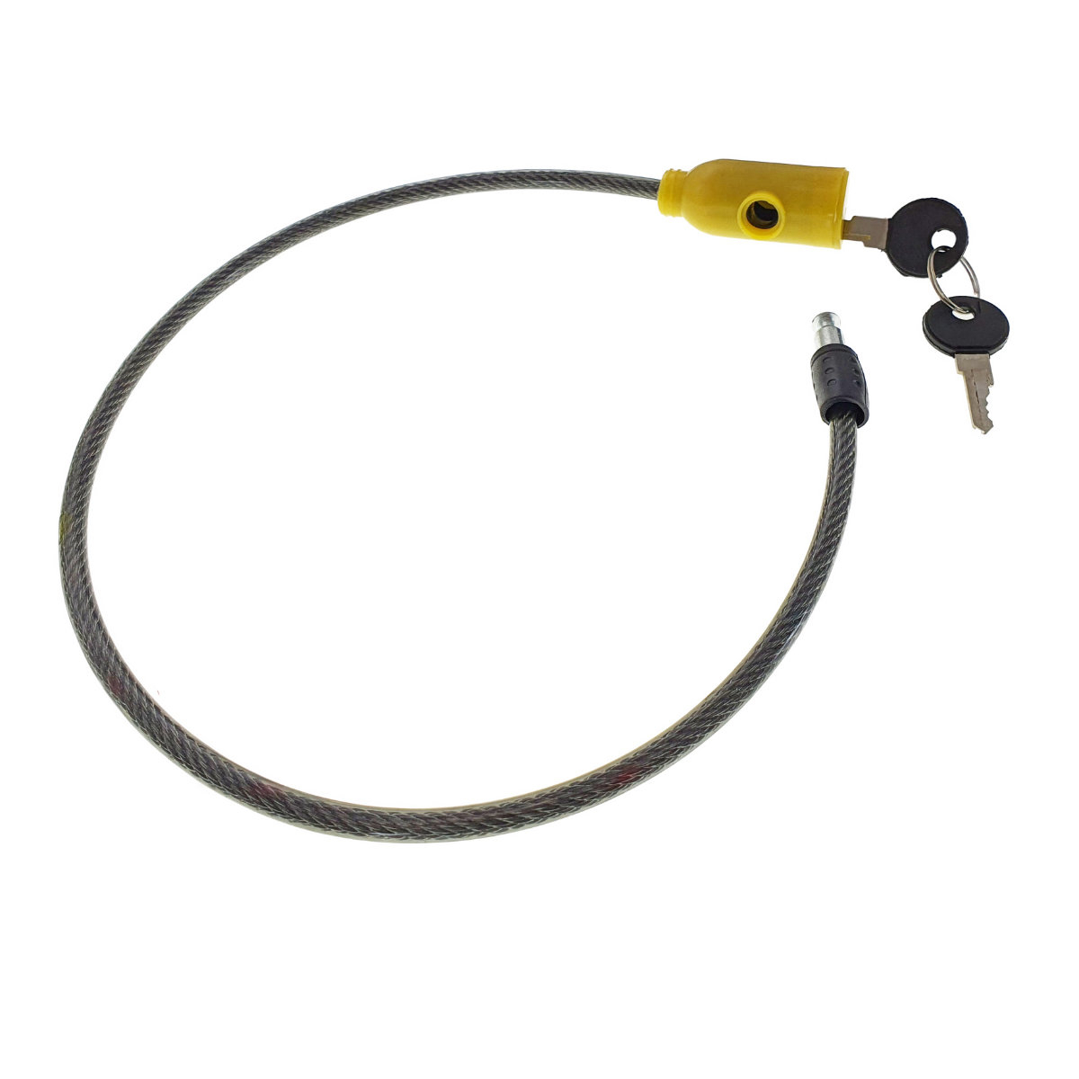 Cablu de otel, antifurt bicicleta, de siguranta si protejare, lungime 53 cm, inchidere cu cheie, invelis flexibil din PVC siliconat, negru [3]