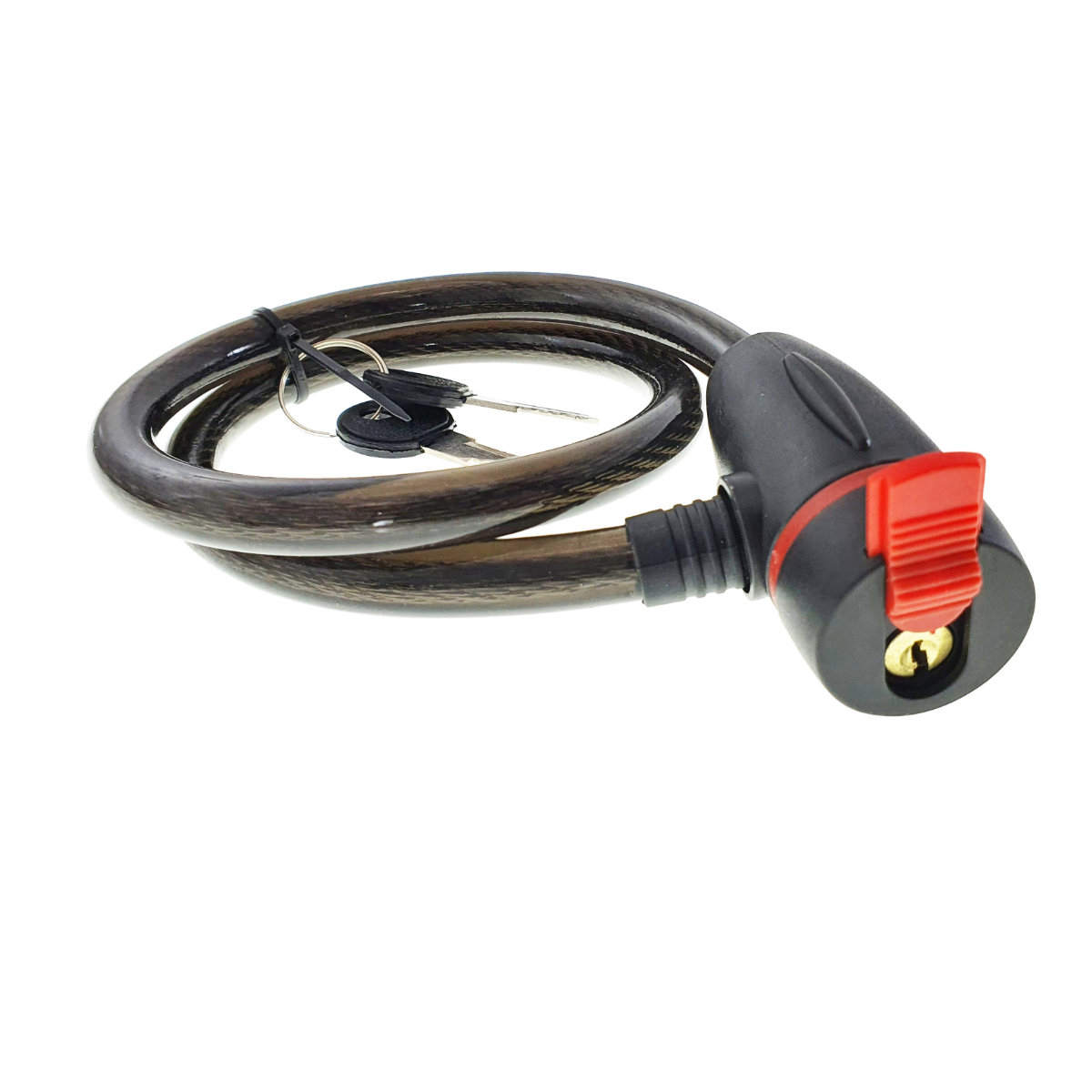 Cablu de otel, antifurt bicicleta, de siguranta si protejare, lungime 56 cm, inchidere cu cheie, invelis flexibil din PVC siliconat, negru [2]