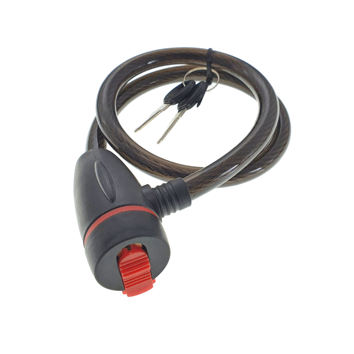 Cablu de otel, antifurt bicicleta, de siguranta si protejare, lungime 56 cm, inchidere cu cheie, invelis flexibil din PVC siliconat, negru [6]