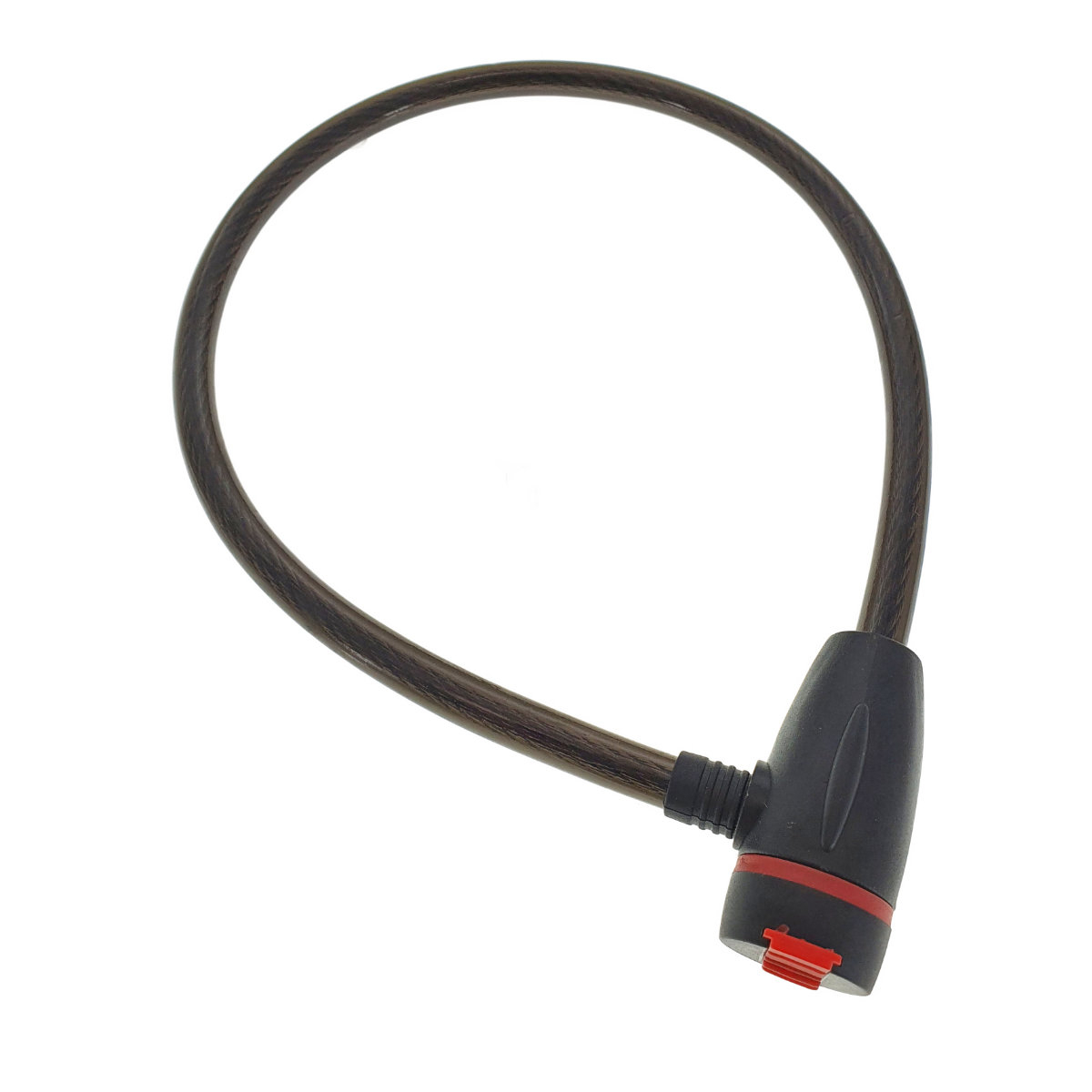 Cablu de otel, antifurt bicicleta, de siguranta si protejare, lungime 56 cm, inchidere cu cheie, invelis flexibil din PVC siliconat, negru [5]