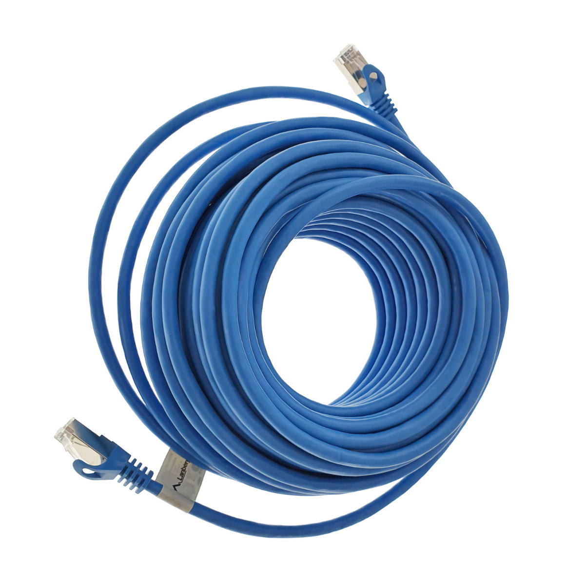 Cablu ecranat FTP, Lanberg 41908, cat.6, mufat 2xRJ45, lungime 20m, AWG 26, 250 MHz, de legatura retea, ethernet, albastru [10]