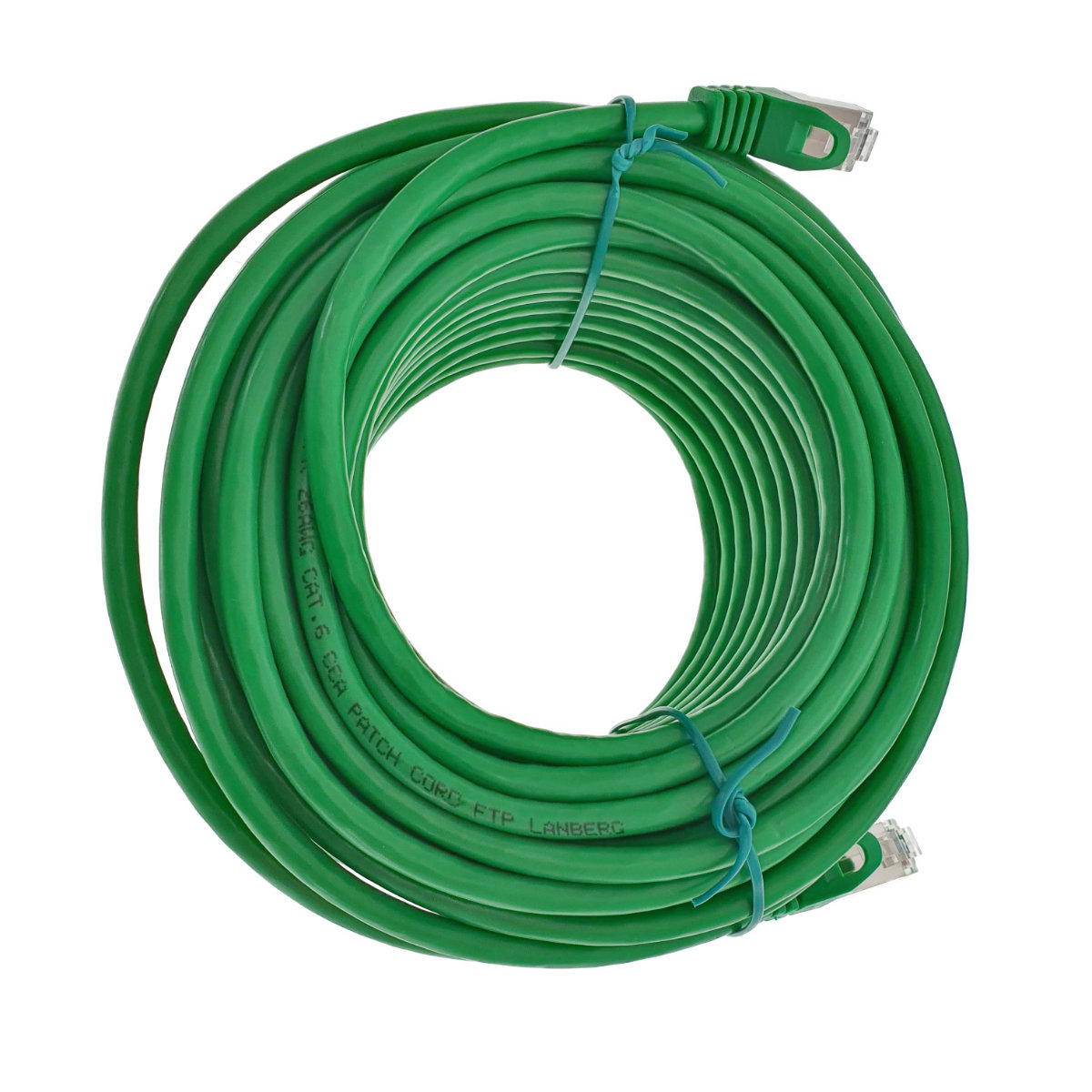 Cablu ecranat FTP, Lanberg 41918, cat.6, mufat 2xRJ45, lungime 20m, AWG 26, 250 MHz, de legatura retea, ethernet, verde [6]