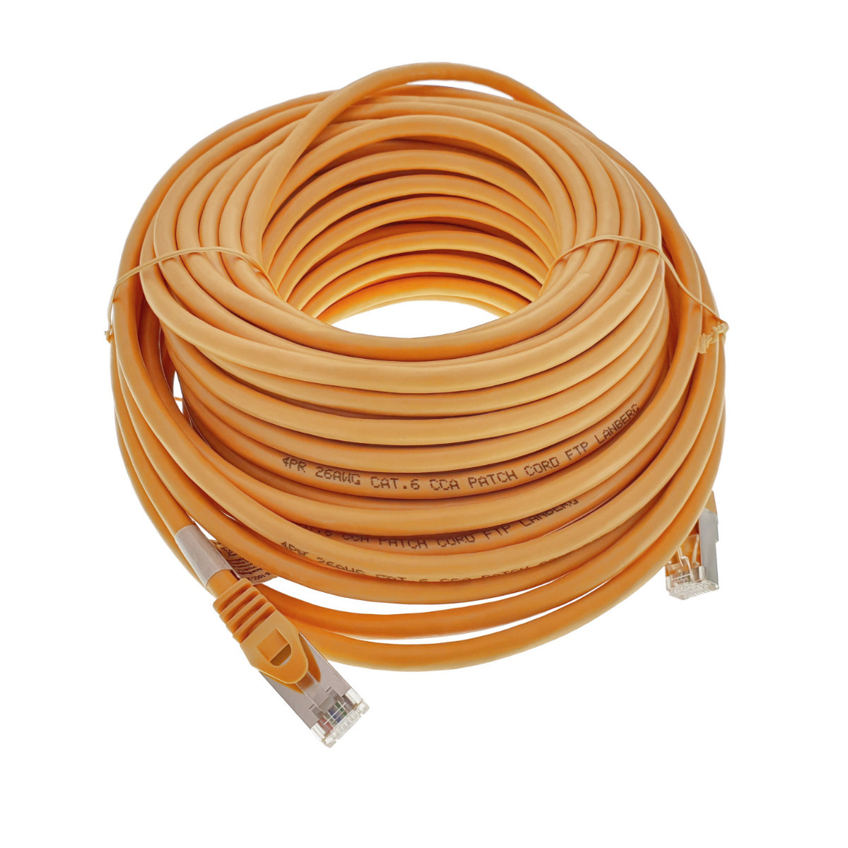 Cablu ecranat FTP, Lanberg 41928, cat.6, mufat 2xRJ45, lungime 20m, AWG 26, 250 MHz, de legatura retea, ethernet, portocaliu [1]