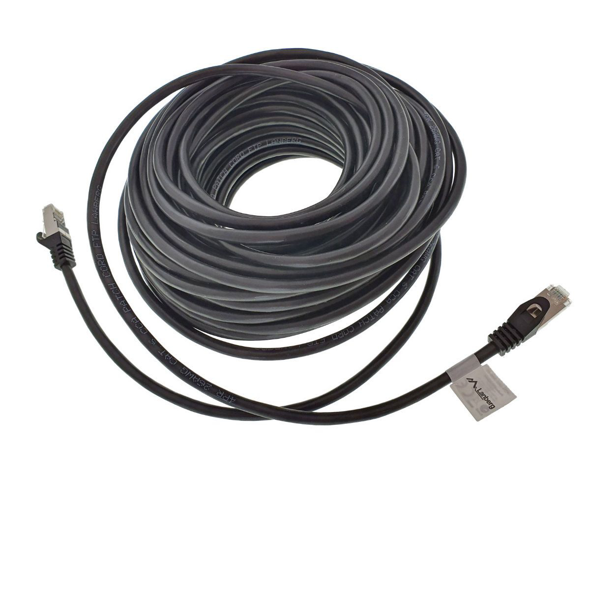 Cablu ecranat FTP, Lanberg 41998, cat 5e, lungime 15m, AWG 26, 100 MHz, mufat 2 x RJ45, ethernet, negru [1]