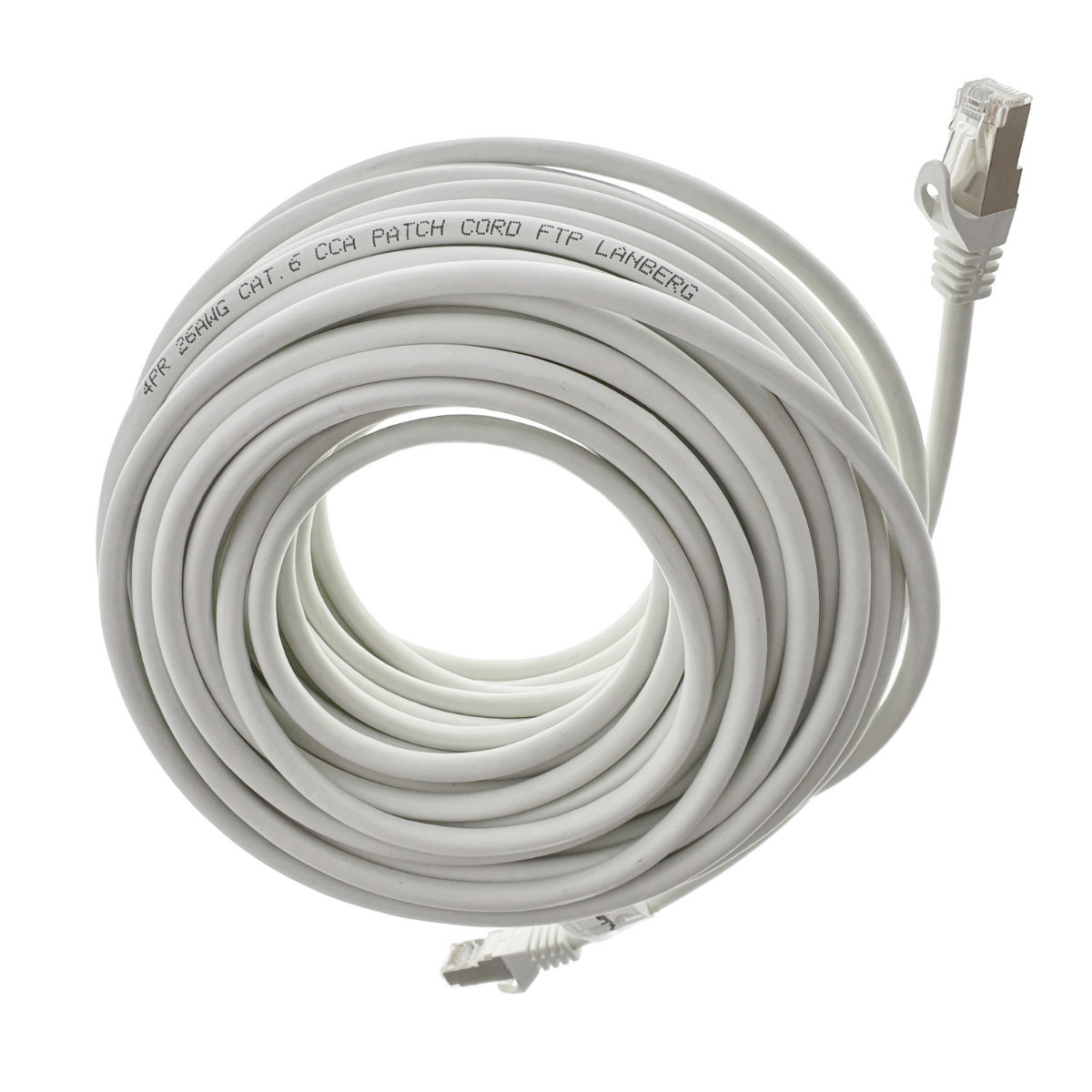 Cablu ecranat FTP, Lanberg 42121, cat.6, mufat 2xRJ45, lungime 20m, AWG 26, 250 MHz, de legatura retea, ethernet, alb [3]