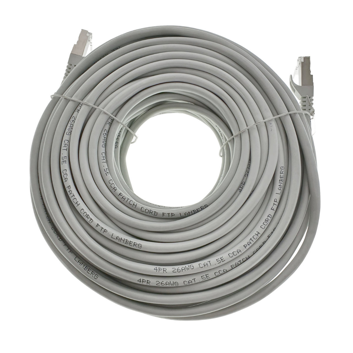 Cablu ecranat FTP, Lanberg 42789, cat.5e, mufat 2xRJ45, lungime 30m, AWG 26, 100 MHz, de legatura retea, ethernet, gri [4]