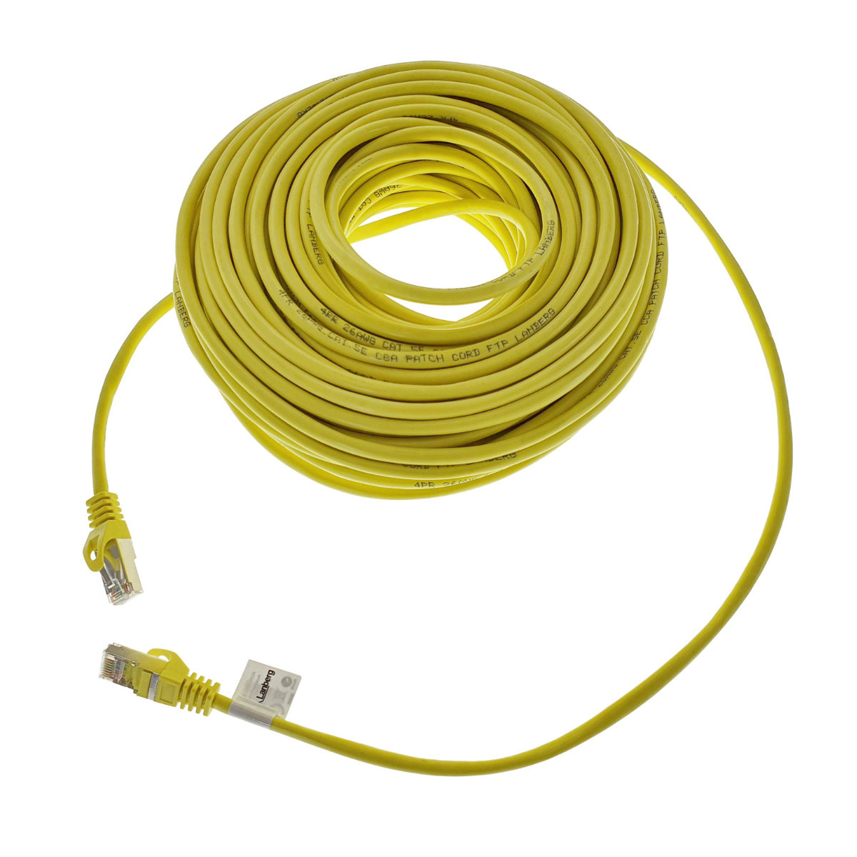 Cablu ecranat FTP, Lanberg 42791, cat.5e, mufat 2xRJ45, lungime 30m, AWG 26, 100 MHz, de legatura retea, ethernet, galben [6]