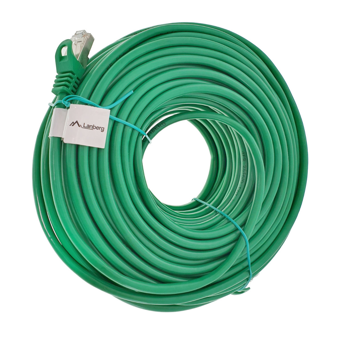 Cablu ecranat FTP, Lanberg 42792, cat.5e, mufat 2xRJ45, lungime 30m, AWG 26, 100 MHz, de legatura retea, ethernet, verde [2]