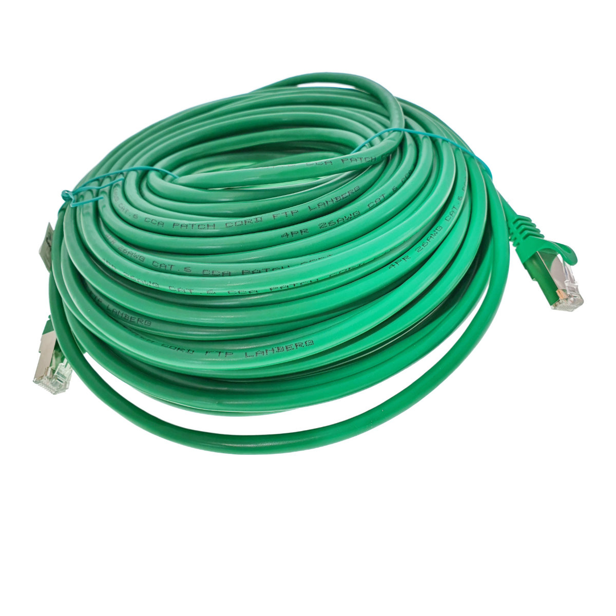 Cablu ecranat FTP, Lanberg 42800, cat.6, mufat 2xRJ45, lungime 30m, AWG 26, 250 MHz, de legatura retea, ethernet, verde [5]