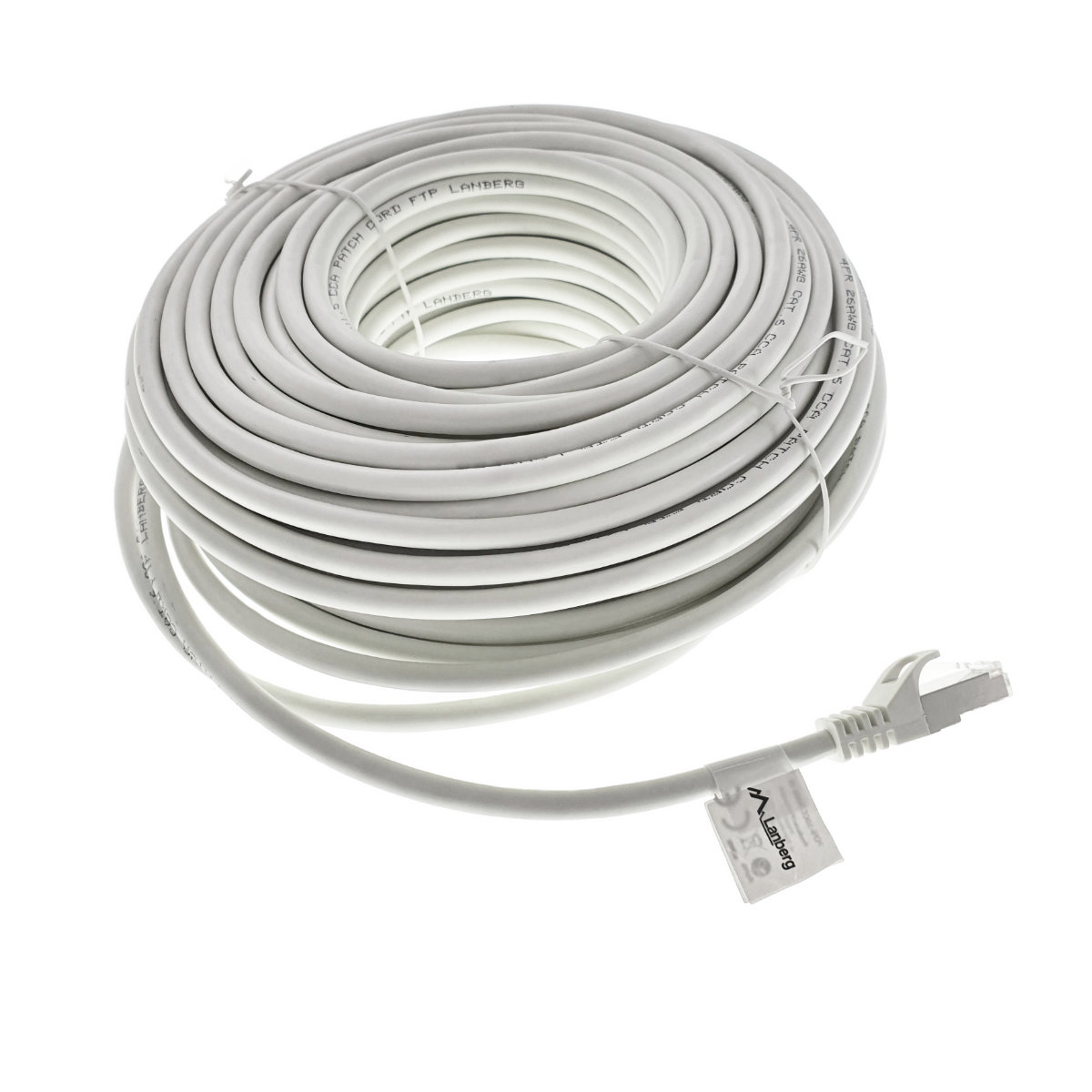 Cablu ecranat FTP, Lanberg 42803, cat.6, mufat 2xRJ45, lungime 30m, AWG 26, 250 MHz, de legatura retea, ethernet, alb [6]