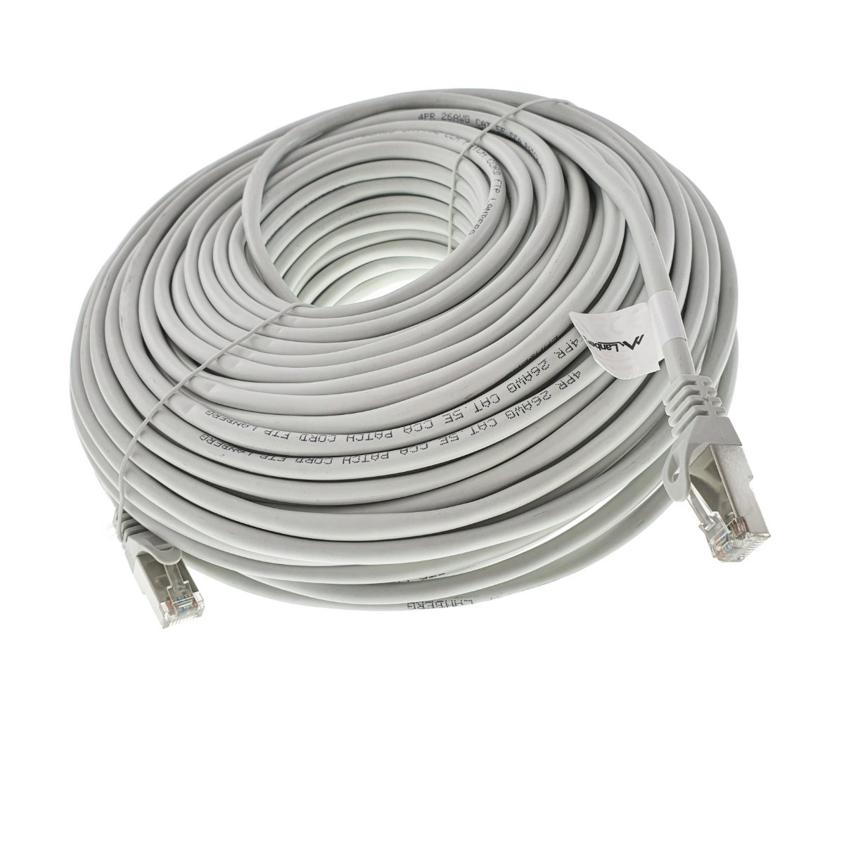 Cablu ecranat FTP, Lanberg 42813, cat.5e, mufat 2xRJ45, lungime 50m, AWG 26, 100 MHz, de legatura retea, ethernet, gri [9]