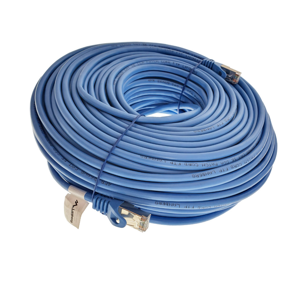 Cablu ecranat FTP, Lanberg 42814, cat.5e, mufat 2xRJ45, lungime 50m, AWG 26, 100 MHz, de legatura retea, ethernet, albastru [4]