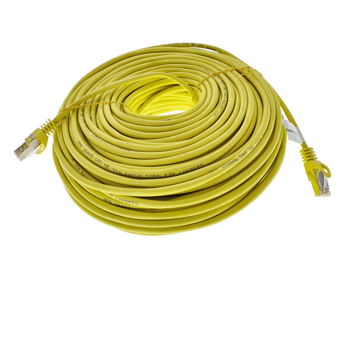 Cablu ecranat FTP, Lanberg 42815, cat.5e, mufat 2xRJ45, lungime 50m, AWG 26, 100 MHz, de legatura retea, ethernet, galben [2]