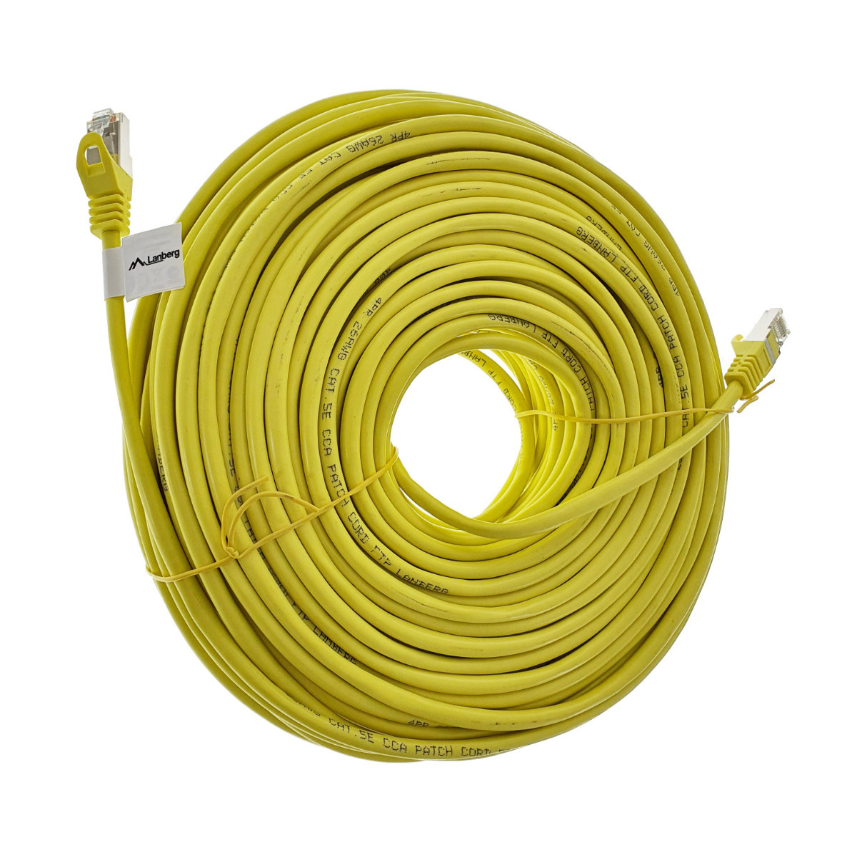 Cablu ecranat FTP, Lanberg 42815, cat.5e, mufat 2xRJ45, lungime 50m, AWG 26, 100 MHz, de legatura retea, ethernet, galben [9]