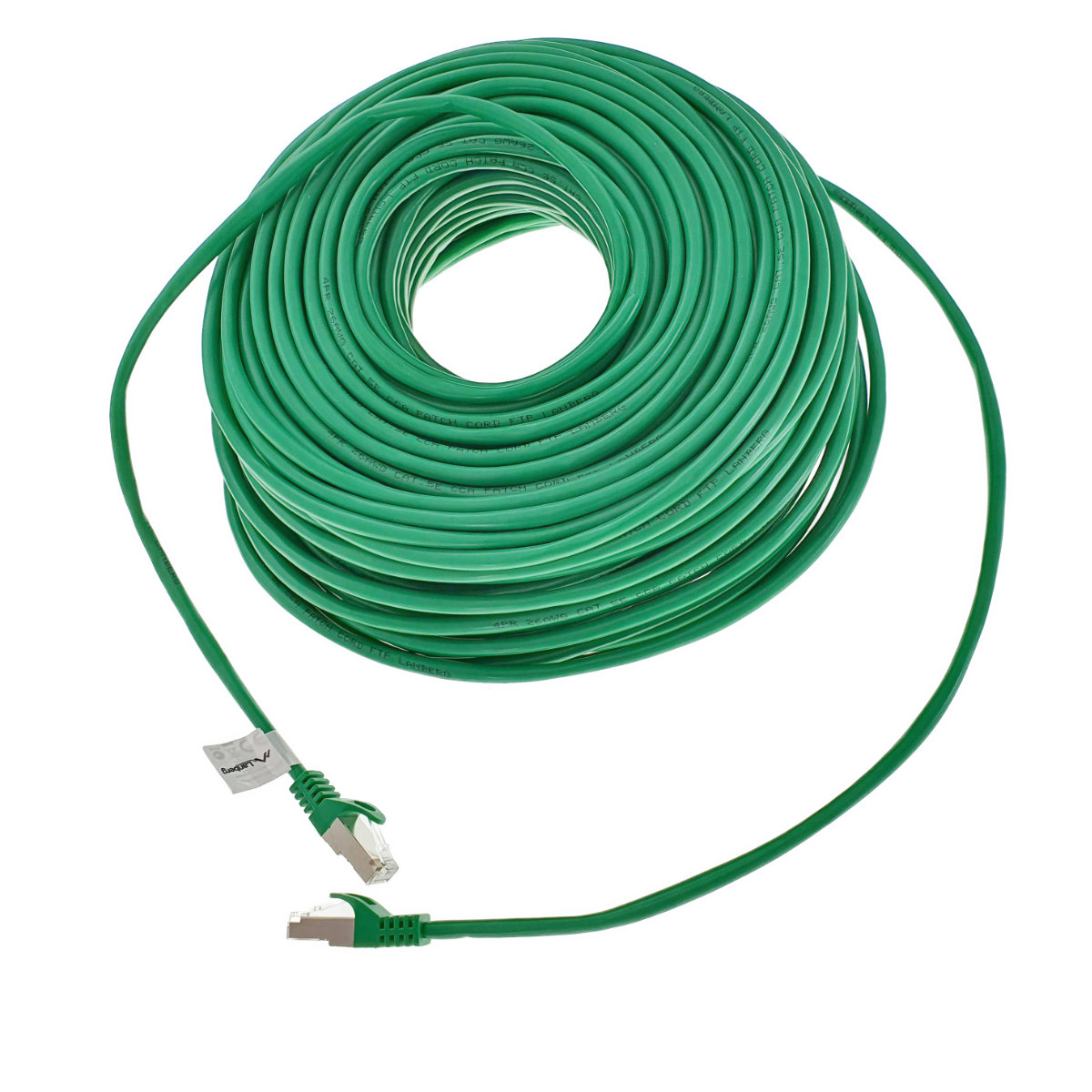 Cablu ecranat FTP, Lanberg 42816, cat.5e, mufat 2xRJ45, lungime 50m, AWG 26, 100 MHz, de legatura retea, ethernet, verde [1]