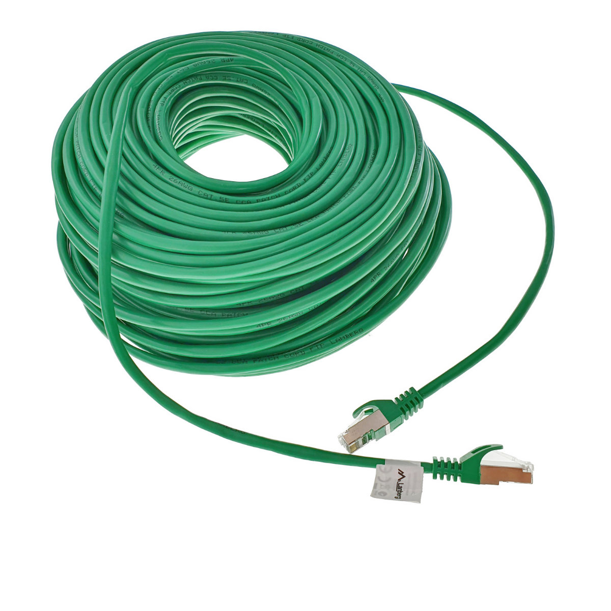 Cablu ecranat FTP, Lanberg 42816, cat.5e, mufat 2xRJ45, lungime 50m, AWG 26, 100 MHz, de legatura retea, ethernet, verde [8]
