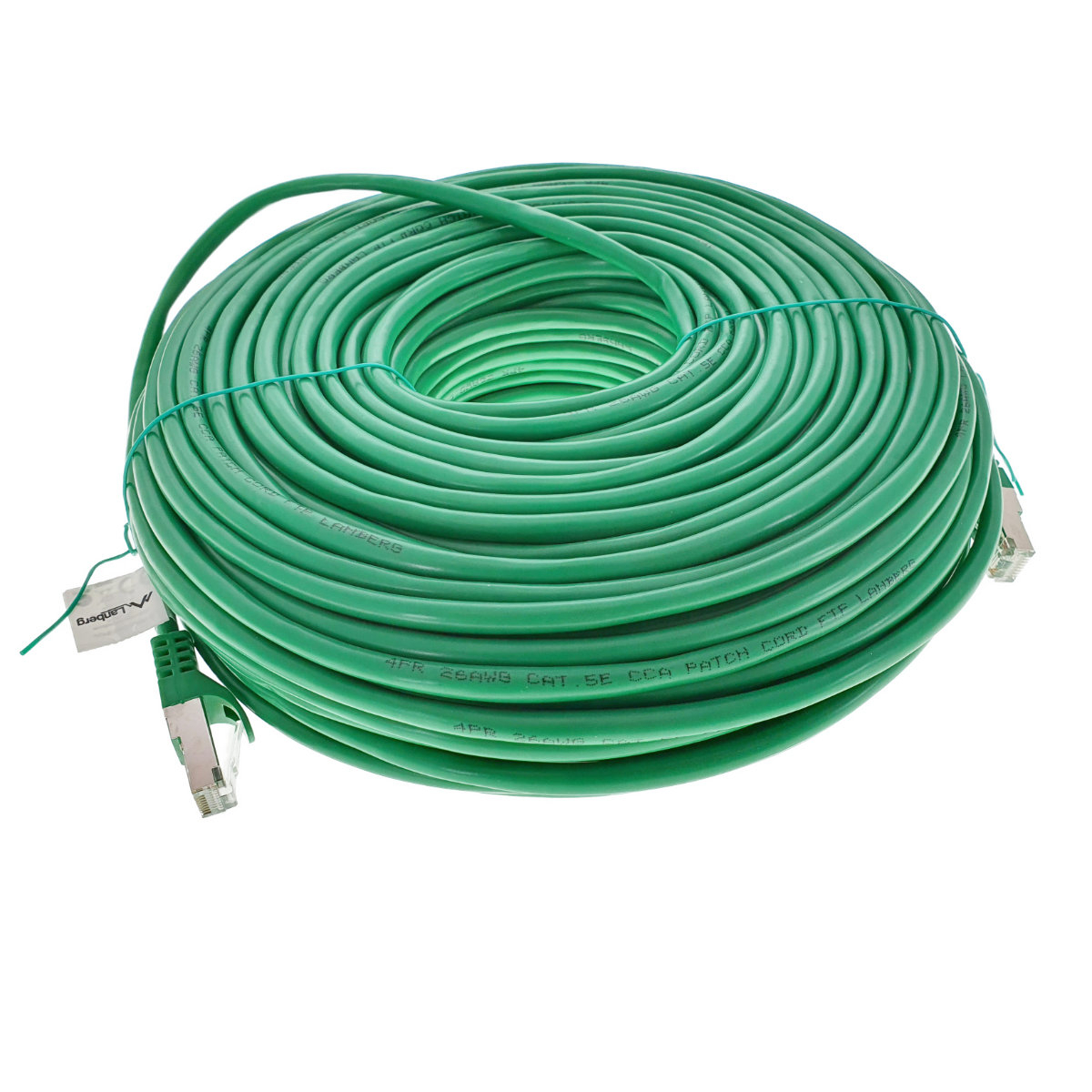Cablu ecranat FTP, Lanberg 42816, cat.5e, mufat 2xRJ45, lungime 50m, AWG 26, 100 MHz, de legatura retea, ethernet, verde [6]