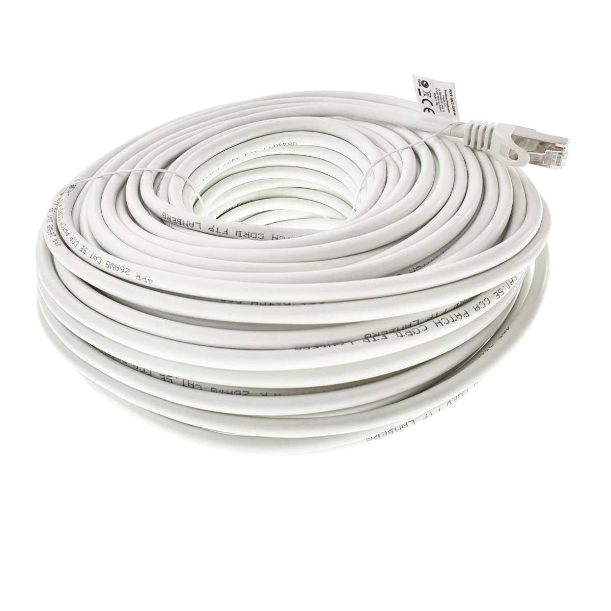 Cablu ecranat FTP, Lanberg 42819, cat.5e, mufat 2xRJ45, lungime 50m, AWG 26, 100 MHz, de legatura retea, ethernet, alb [9]