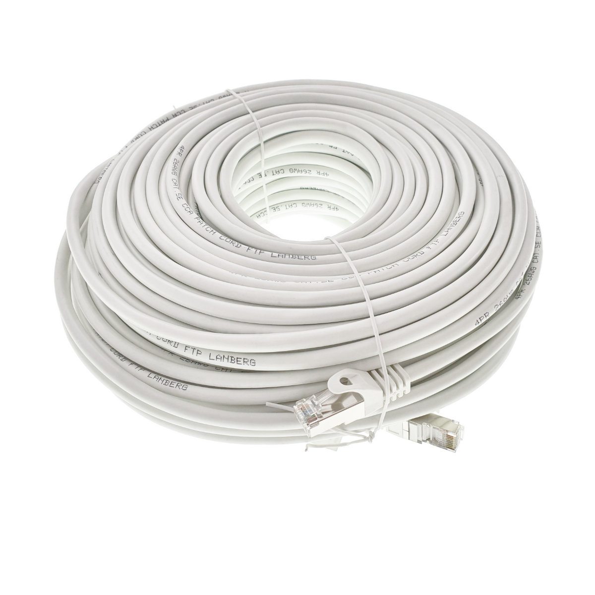 Cablu ecranat FTP, Lanberg 42819, cat.5e, mufat 2xRJ45, lungime 50m, AWG 26, 100 MHz, de legatura retea, ethernet, alb [2]