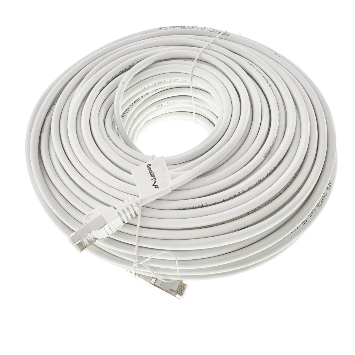Cablu ecranat FTP, Lanberg 42819, cat.5e, mufat 2xRJ45, lungime 50m, AWG 26, 100 MHz, de legatura retea, ethernet, alb [6]