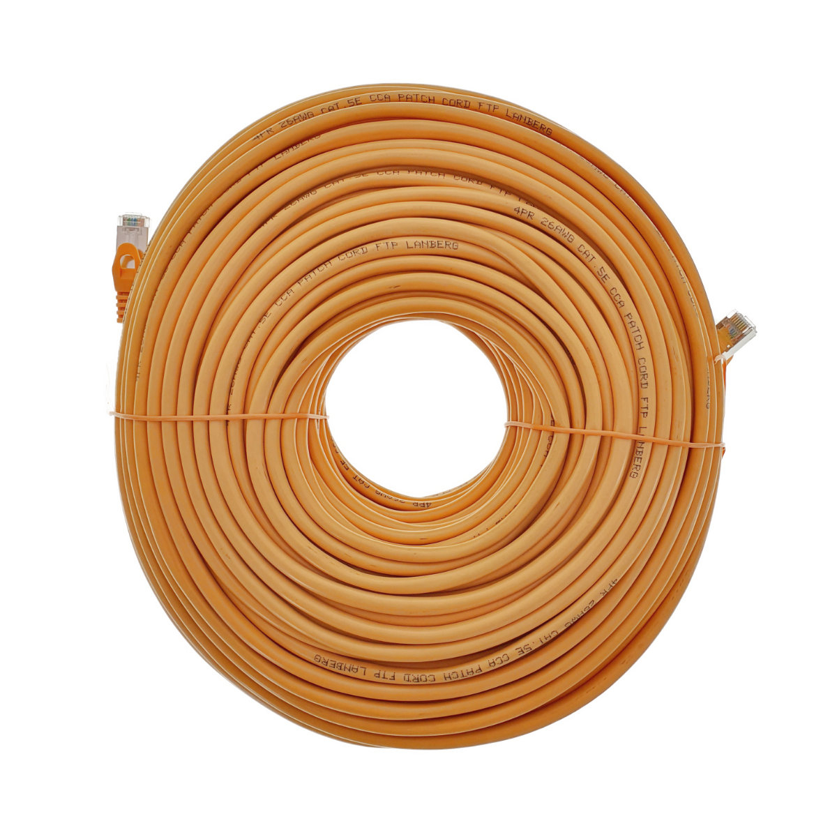 Cablu ecranat FTP, Lanberg 42820, cat.5e, mufat 2xRJ45, lungime 50m, AWG 26, 100 MHz, de legatura retea, ethernet, portocaliu [4]
