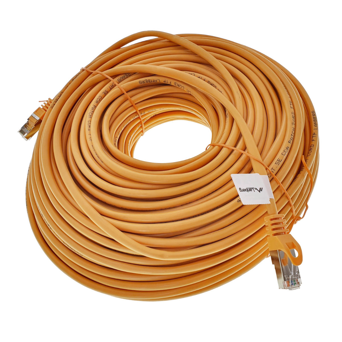 Cablu ecranat FTP, Lanberg 42820, cat.5e, mufat 2xRJ45, lungime 50m, AWG 26, 100 MHz, de legatura retea, ethernet, portocaliu [1]