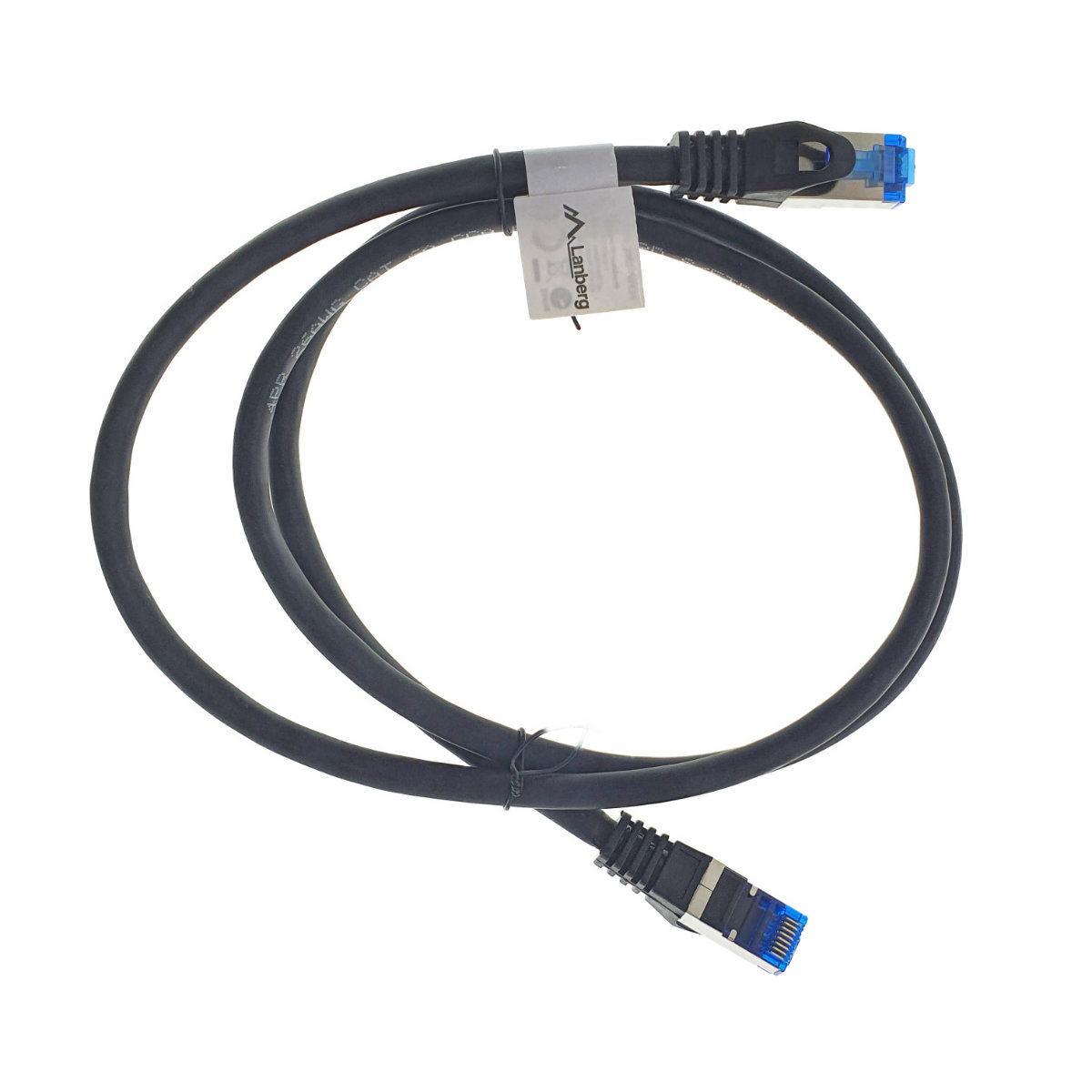 Cablu ecranat S / FTP, Lanberg 42468, cat.6A, mufat 2xRJ45, lungime 1m, AWG 26, 500 MHz, de legatura retea, ethernet, negru [2]