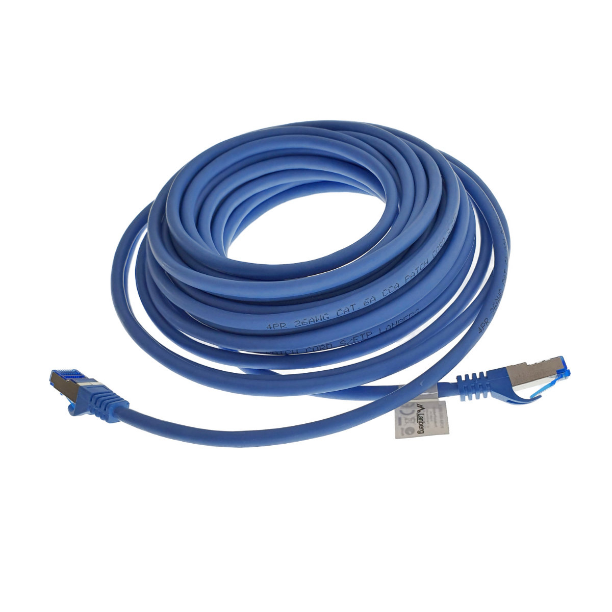 Cablu ecranat S / FTP, Lanberg 42714, cat.6A, mufat 2xRJ45, lungime 10 m, AWG 26, 500 MHz, LSZH, de legatura retea, ethernet, albastru [1]