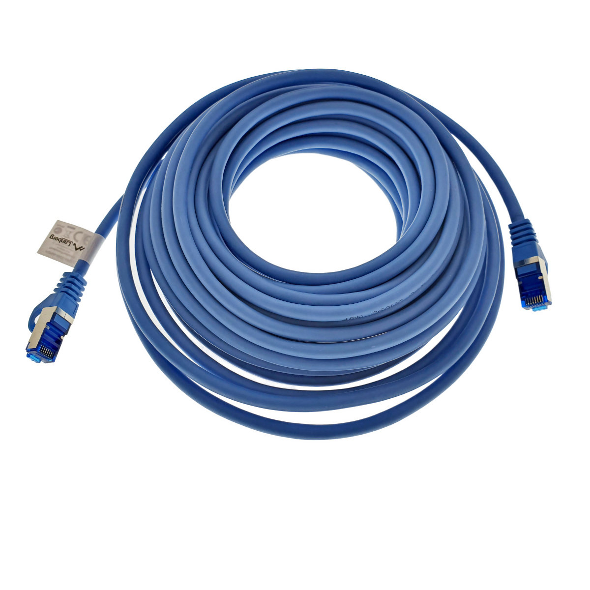 Cablu ecranat S / FTP, Lanberg 42714, cat.6A, mufat 2xRJ45, lungime 10 m, AWG 26, 500 MHz, LSZH, de legatura retea, ethernet, albastru [8]